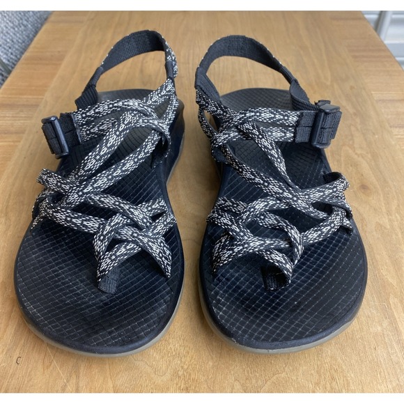Chaco Shoes - Chaco Classic Sandals Women's Size 8  Black & White Strappy Sport Hiking Water